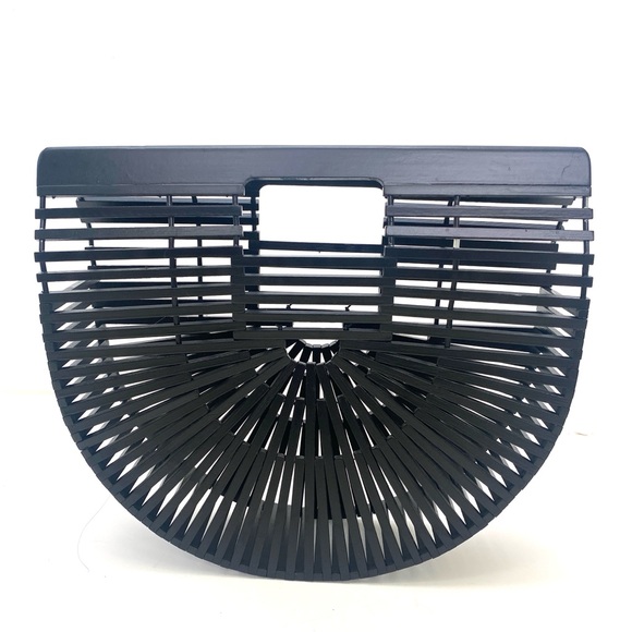 Women’s Black Mini Ark Top Handle Bamboo Tote - Picture 2 of 6